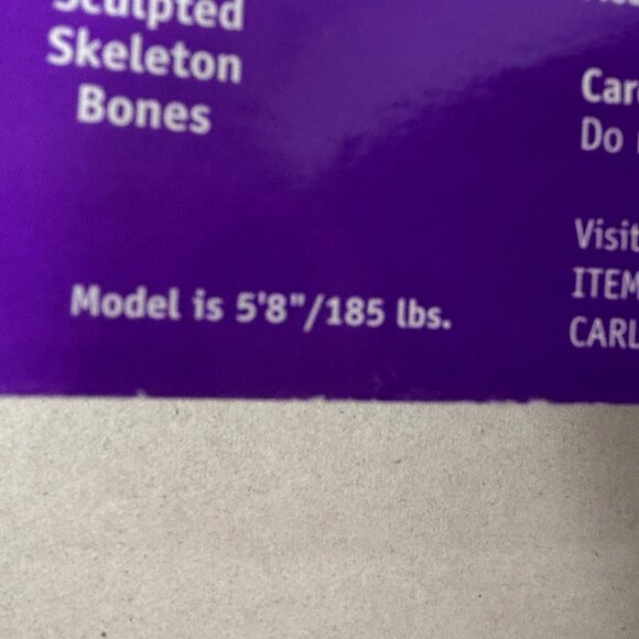 Rare Skeleton Purple 3 D Skele-Bones Costume Fun World VTG Adult NWT NOS Y2K - Picture 11 of 14